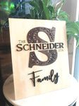 Monogram Family Name Sign