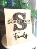 Monogram Family Name Sign